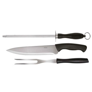Conjunto  3 Peças Faca, Garfo e Chaira