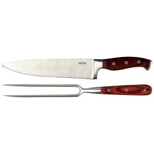 Conjunto de Faca 8" e Garfo em Aço Inoxidável 