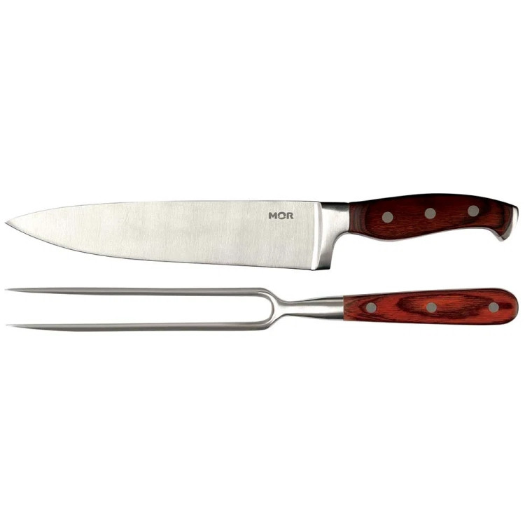 Conjunto de Faca 8" e Garfo em Aço Inoxidável 